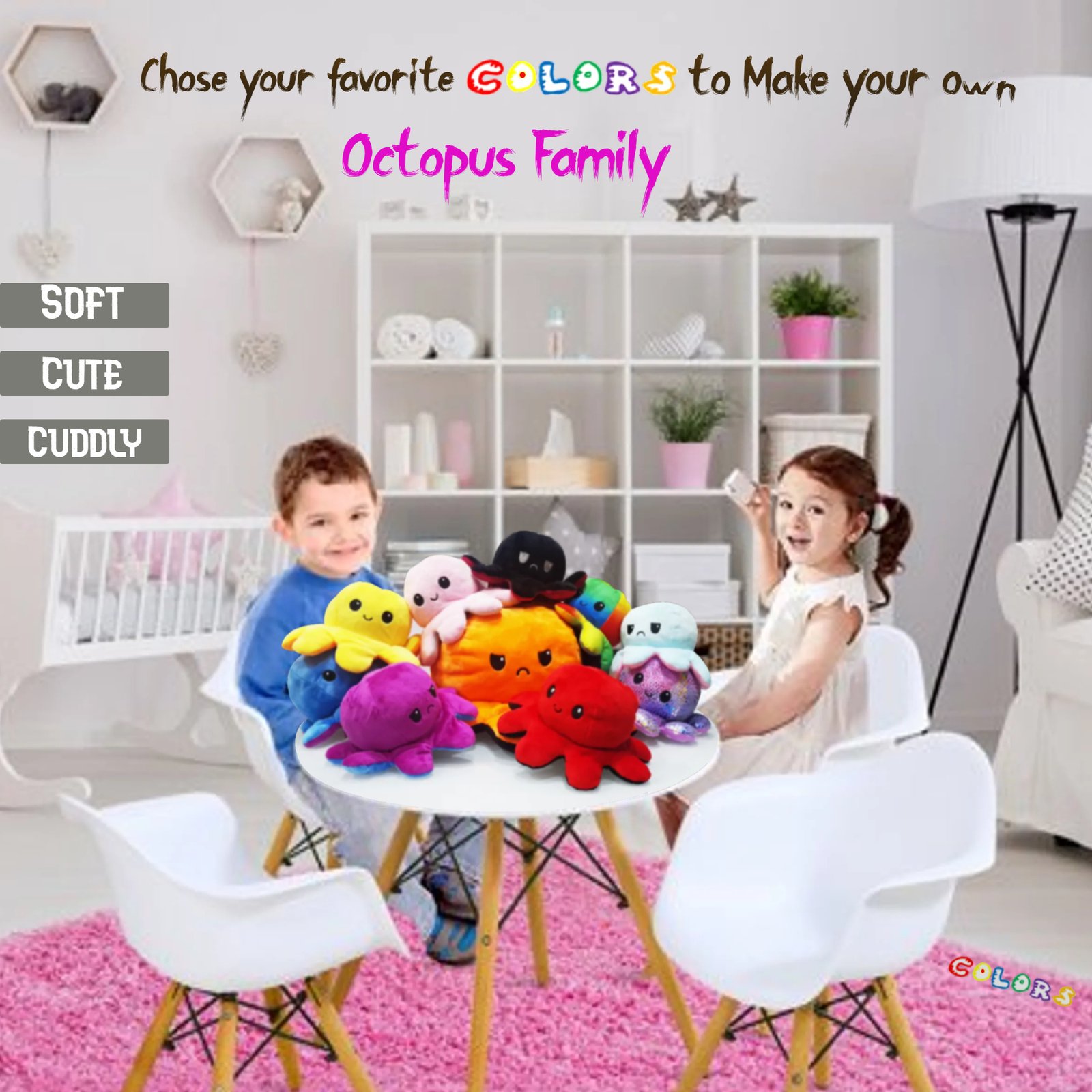 Cute Reversible Octopus Plush | Flip Mood Toy – Happy & Sad Octopus Soft Toy Trending in the UK - Image 2