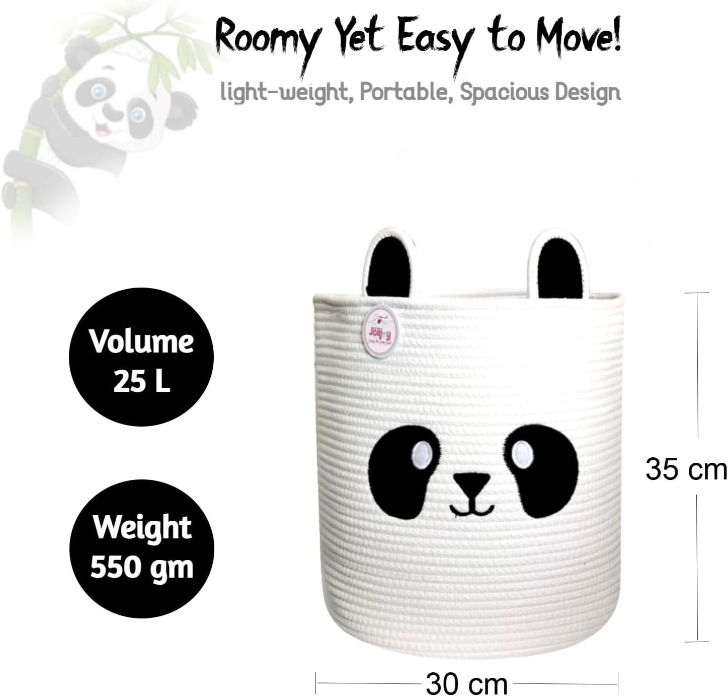 Panda Storage Basket – Kid-Friendly Toy & Nursery Organizer - Image 3