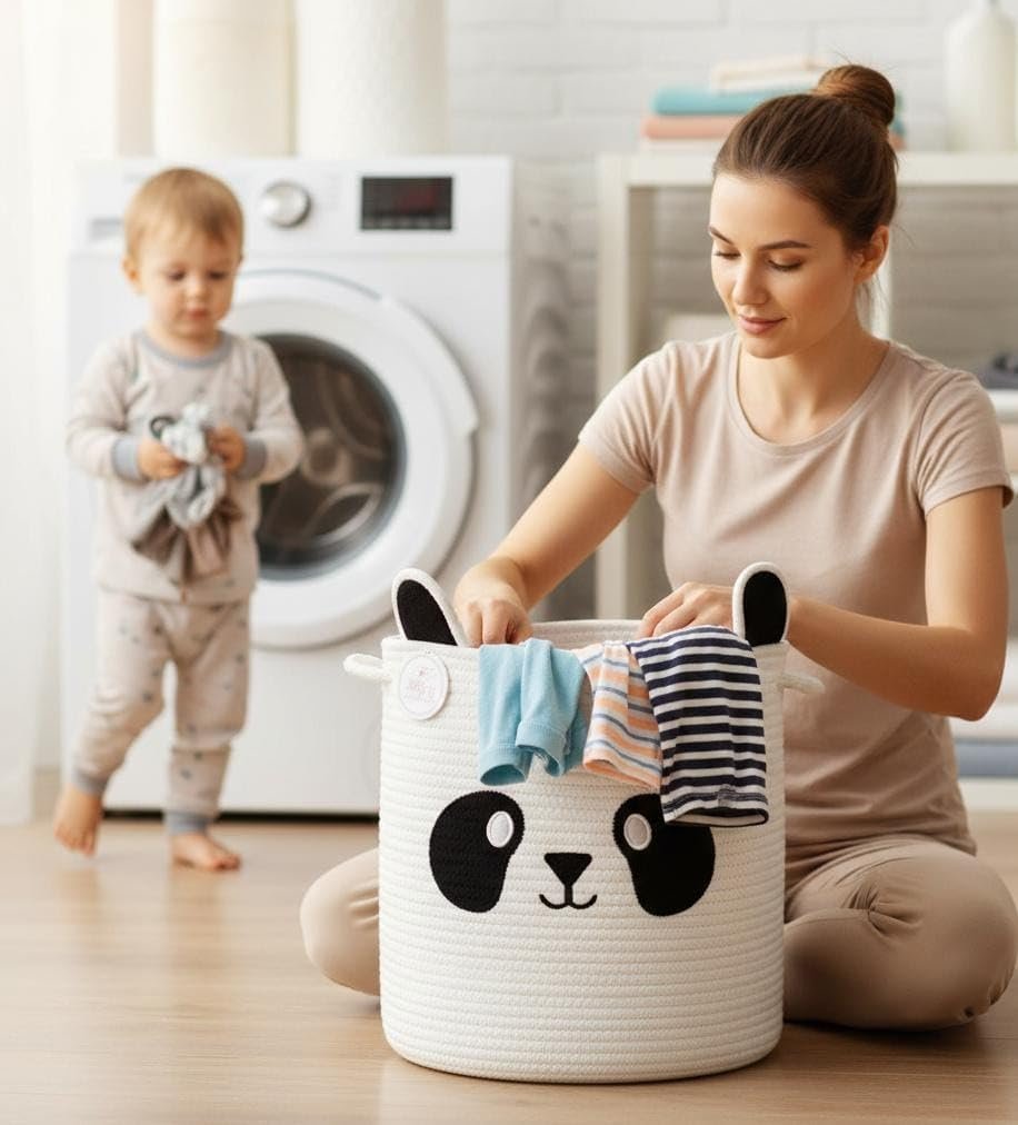 Panda Storage Basket – Kid-Friendly Toy & Nursery Organizer - Image 4