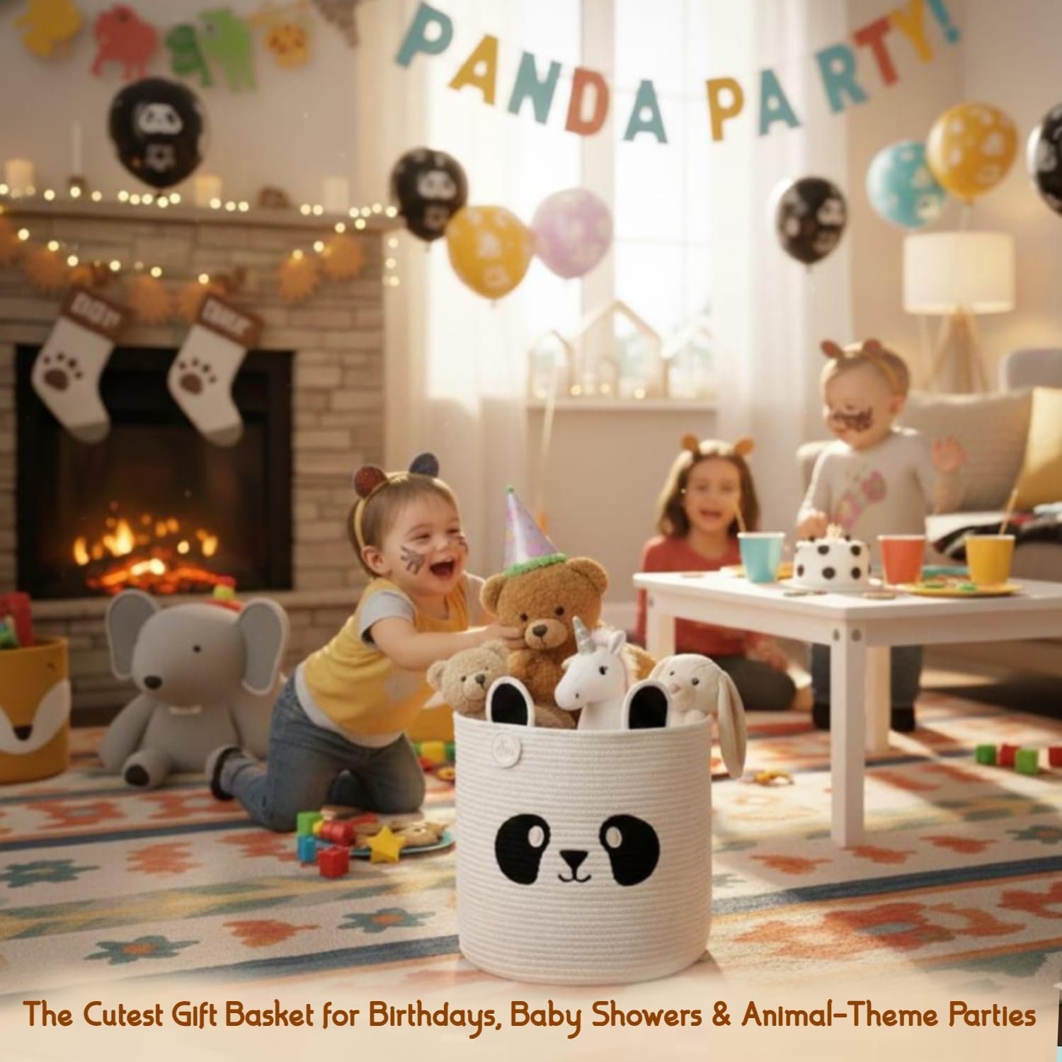 Panda Storage Basket – Kid-Friendly Toy & Nursery Organizer - Image 5