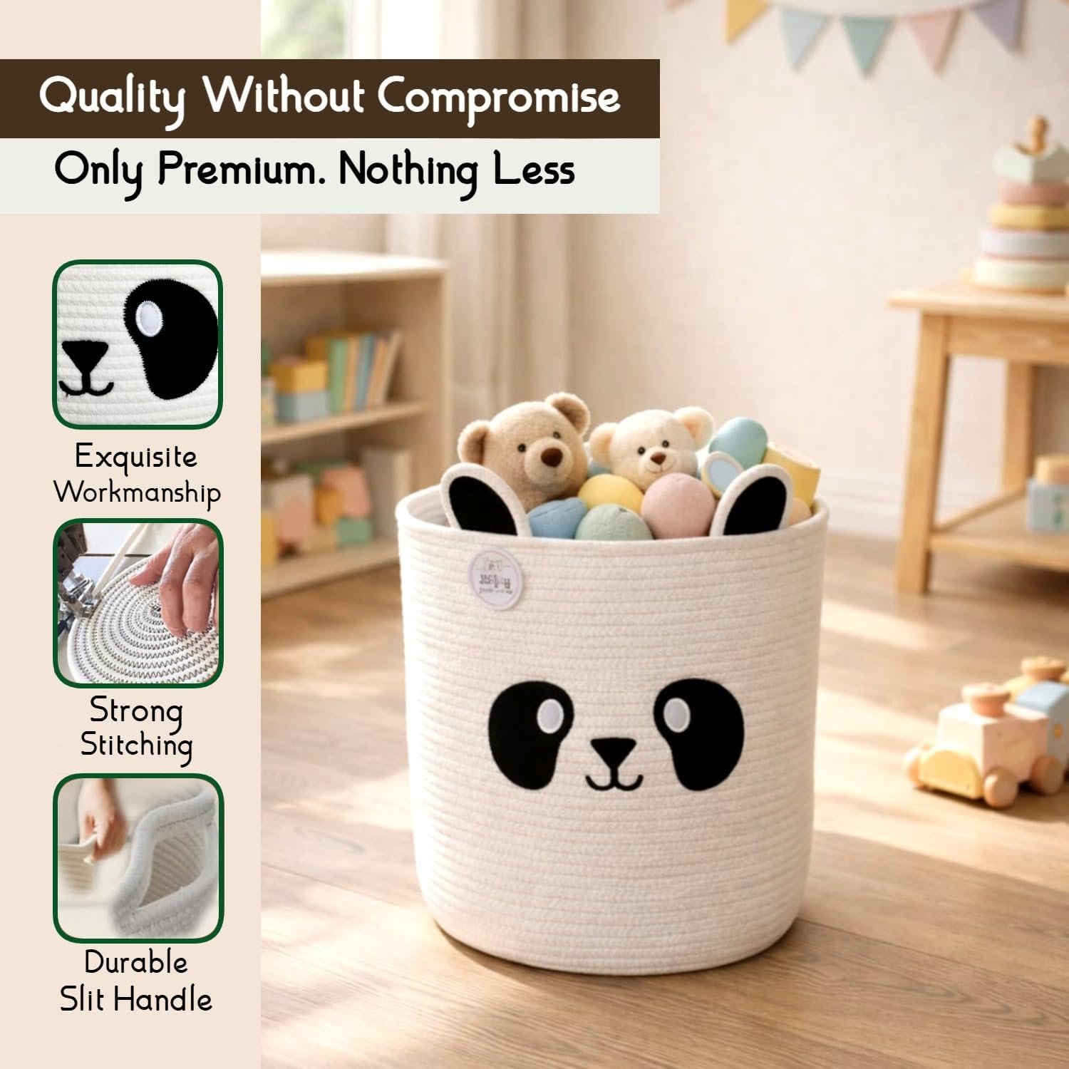 Panda Storage Basket – Kid-Friendly Toy & Nursery Organizer - Image 2