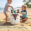 Deer storage basket with cute deer face design for toy and laundry storage