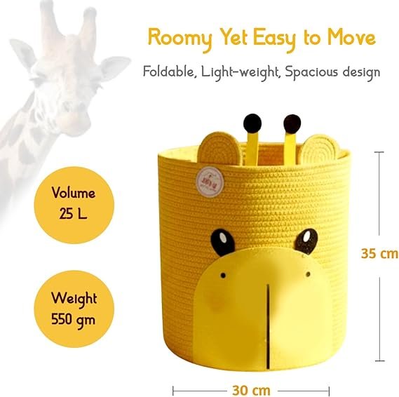 Giraffe Storage Basket – Kids’ Toy & Nursery Organizer - Image 7