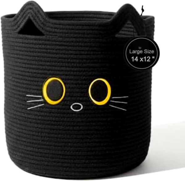 Black cat storage basket